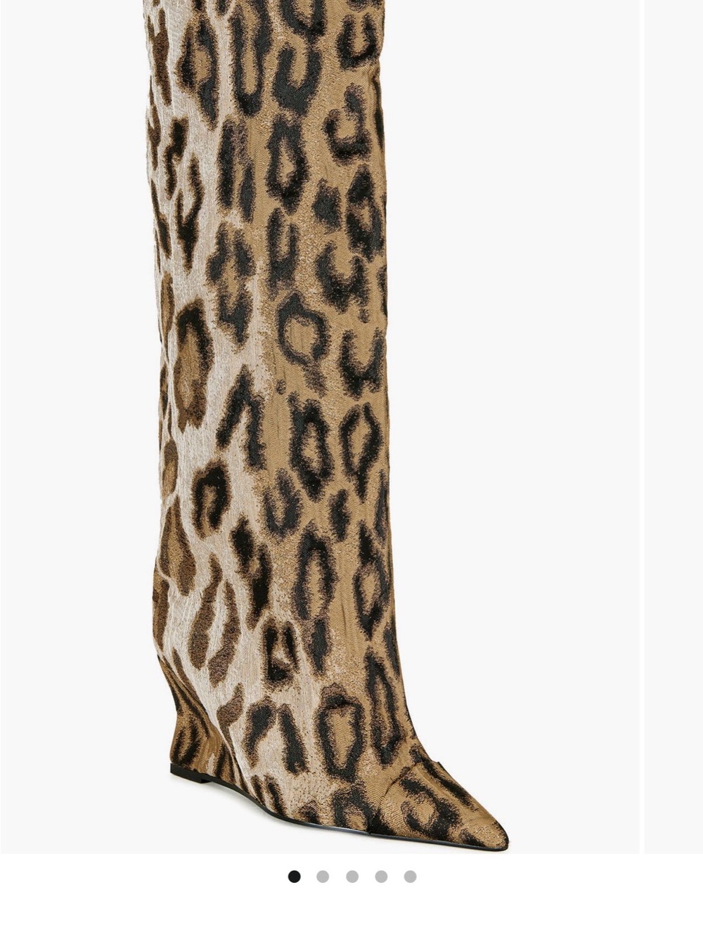Leopard Print Over-the-Knee Wedge Boot - Brown/Tan